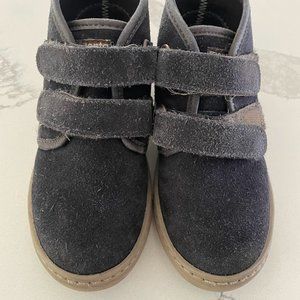 Cienta Black Suede Velcro Boys Boots with Rubber Soles